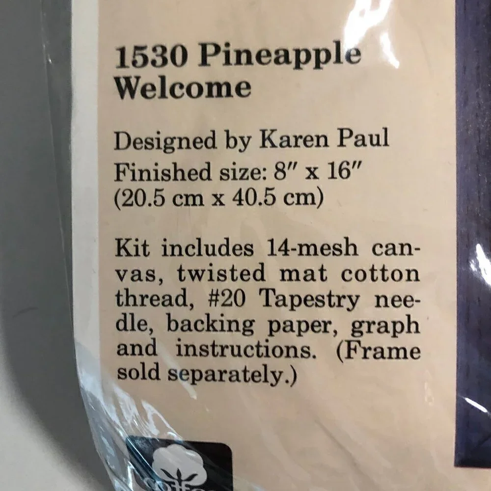 🛒 $8 Creative Circle Pineapple Welcome Long Stitch Embroidery Kit 1530 #397-1